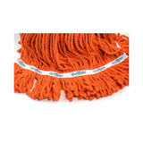 Syn-Pro® Synthetic Narrow Band Wet Orange Looped End Mop - 32 Oz color:Green/Orange