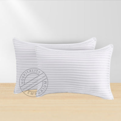 TC-250 PILLOWCASES STRIPED Premium 10mm Wide STRIPED Tone-On-Tone White Royal Suite (cut Sizes for Std/ Queen & King Pillows) Beds Thomaston Mills
