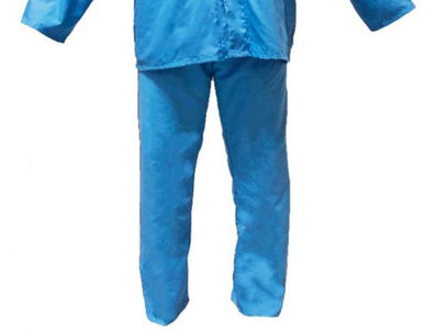 Patient's Pajama Bottom PANT with Elastic Fabric P/C Color Blue