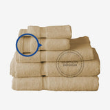 BEIGE Premium Hand Towel Dobby Border 100% Cotton Ring Spun 16x30" #4.50 lbs/ dz