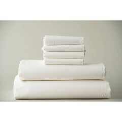 T-250 Premium Percale Cotton-Poly FLAT sheet QUEEN 92"x120" Thomaston Mills USA White 3/Pack