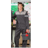 Contrast Coveralls Poly/Cotton Twill with Concealed Two-Way Zipper, Contrast Yoke and Action-Back Multi-Color Size Reg-Tal