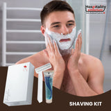 Shaving Kit Razor Twin Blades White + Shave Cream 10g multi-Use Bathroom Amenity Premium individual Box
