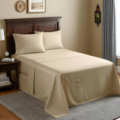 TC-200 FLAT SHEETS Percale Fabric Bone FULL size Hospitality Beds Packing 24's/ case Thomaston Mills