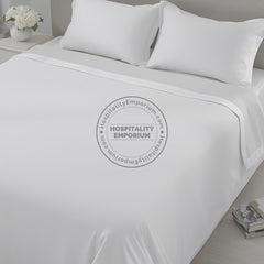 TC-300 FLAT SHEETS 100% Combed Cotton Preshrunk PLAIN WHITE QUEEN size 60 x 80 x 15" Packing 24's/ case Thomaston Mills