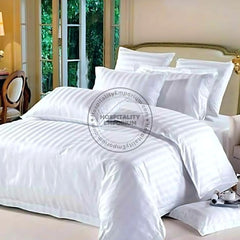 TC-310 FLAT SHEETS STRIPED 6mm Luxury WHITE FULL bed size 85 x 120 Packing 24's/ case Thomaston Mills