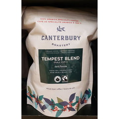 Canterbury Roastery Coffee Tempest Blend Fairtrade Organic Dark Roast 1kg 2's/Case