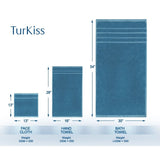 100% Turkish Cotton Combed Ring Spun 600 GSM Bath Towel Set #9.33 Lbs Color DENIM Pack of 3 items/ Set