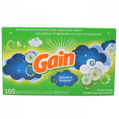 GAIN Fabric Softener 105 Count Sheets Blissful Breeze