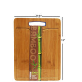 Gourmet Bamboo Cutting Board 9.5" x 13" with Silicone Rim Holder