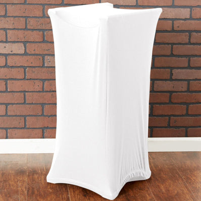 Spandex Stretch Fitted Serving Tray Stand Cover 19"x 16" x 31" White