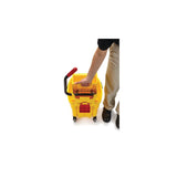 Rubbermaid WaveBrake 35 Qt. Yellow Mop Bucket with Side Press Wringer