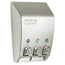 CLASSIC Liquid Bath Amenities Dispenser 3-Chambers color Satin Silver with Chrome Button 1/Pack