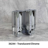 2-Chamber AVIVA Liquid Bath Amenities Dispenser Chrome/Translucent 
