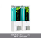 2-Chamber iQon Liquid Bath Amenities Dispenser color Transluscent White 
