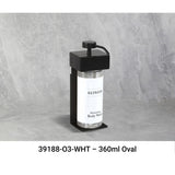 SOLera Liquid Dispenser Bracket color Black with 1-Chamber 360mL Oval Bottle & Pump with Std. White Labels 