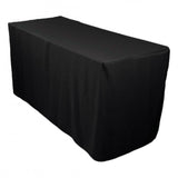 Fitted 6 ft. Rectangular Table Covers Box Style Size 72"x30" color: Black