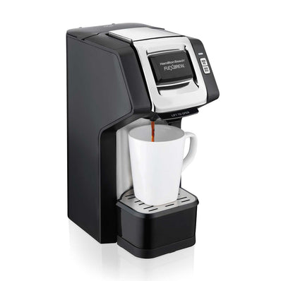 Hamilton Beach Coffee Maker Deluxe Single Serve , Drip Tray with full indicator, Auto Shut Off, Compatible with K-Cup packs