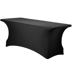 Spandex Stretch 6 ft. Fitted Table Covers Rectangular 72" X 30" Black
