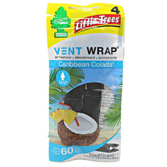 LITTLE TREES Vent Wrap Air Freshener 4 Count Caribbiean Colada