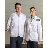 Premium Short Counter Coats Poly/Cotton 2 Pockets OR 3 Pockets Snap Closures color White Size XS-XL