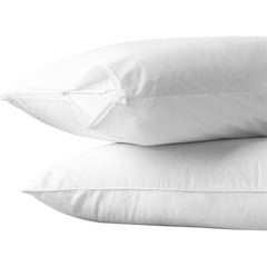 T180 Percale Cotton-Poly Pillow Protector w/Zipper size 20"x30" QUEEN color White