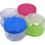 FRESHWARE Container Mini 4 Pack Plasticware Color ed Lids 4 Pcs Size 1.5 inch Color Blue/Pink/Green Packing 48/Box