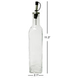 12" Oil/Vinegar Glass Bottle with Pourer Dimensions 11.3"x2.1"