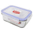 Tapa de vidrio con cierre para horno, rectangular, 700 ml. Dimensiones: 6,8