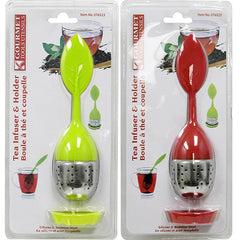 Tea Infuser with Holder Color Red/Green