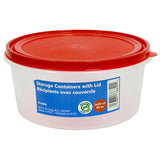 Round Container with Red Lid Color Red