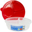 GOURMET Round Container with Red Lid Divided Plasticware 330/350/570ml Packing 18/Box