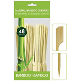 Bamboo Skewer with Paddle End 48 Pieces Dimensions 6"