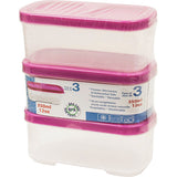 Rectangular Stackable Container 3Pk Size 350ml