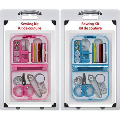 Travel Sewing Kit with Case Color Blue/Pink