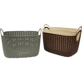 Weave Basket With Large Handle Dimensions 12"x8"x7" 3 Assorted Colors