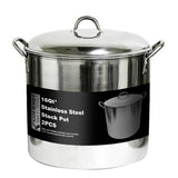 Stainless Steel Stock Pot with Dome Lid 16Qt