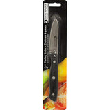 3" Stainless Steel Paring Knife with Handle Color White Plastic/Black Handle