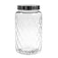Tarro de cristal con diseño de diamantes, 2600 ml, embalaje de 6 unidades por caja