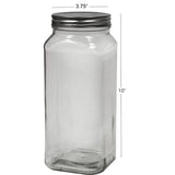 Square Storage Jar with Metal Lid 1.9L