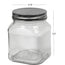 Tarro de almacenamiento cuadrado con tapa de metal de 870 ml. Embalaje: 9 unidades por caja