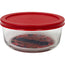 Recipiente de vidrio redondo para alimentos de 500 ml. Dimensiones: 5,3
