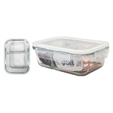 Oven Safe Glass Container with Seal & 2 Dividers 600ml Color White