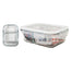 Oven Safe Glass Container with Seal & 2 Dividers 600ml Color White Packing 12's/ Box