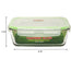 Recipiente de vidrio templado Quad Lock de 1175 ml. Dimensiones: 2,15