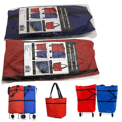 Foldable Shopping Bag w/Wheels 15"X18