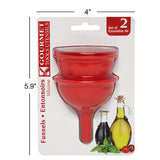 Silicone Funnel 2PC Color: Red