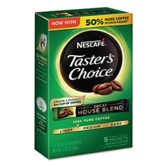 Nescafe® Taster's Choice Decaf House Blend Instant Coffee 5/Box Packing 60's / case