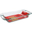 Pyrex EZ Grab - Plato rectangular de 3 cuartos de galón, paquete de 4 unidades por caja