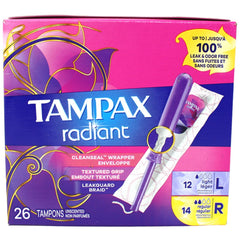 TAMPAX Radiant 26 Count Jumbo (12L+14R) Unscented
